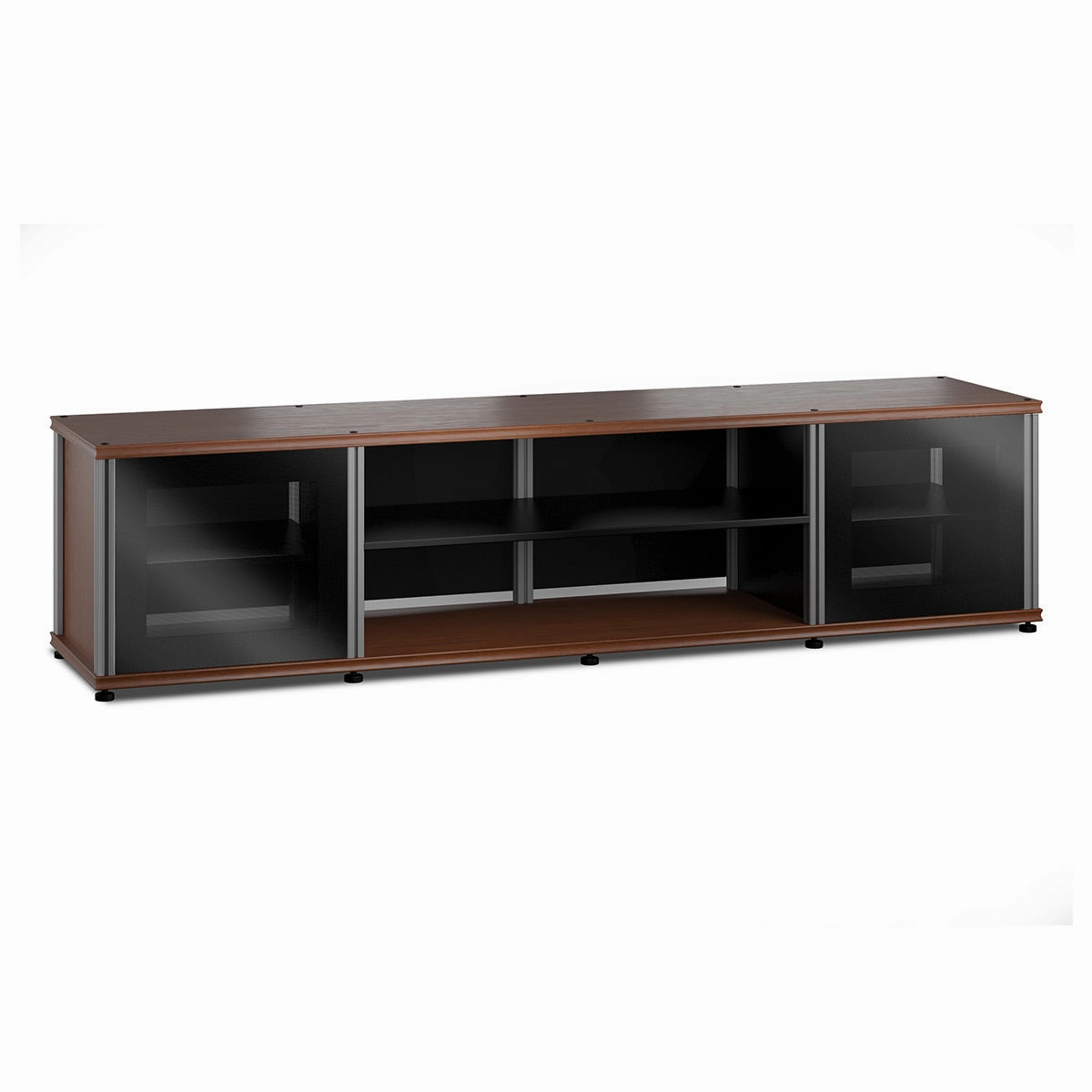 Salamander Designs Synergy 248 Quad AV Cabinet (American Cherry with Black Glass Doors & Aluminum Posts) hi-fi vibration control,hi-fi grounded cable,hi-fi stereo input selector