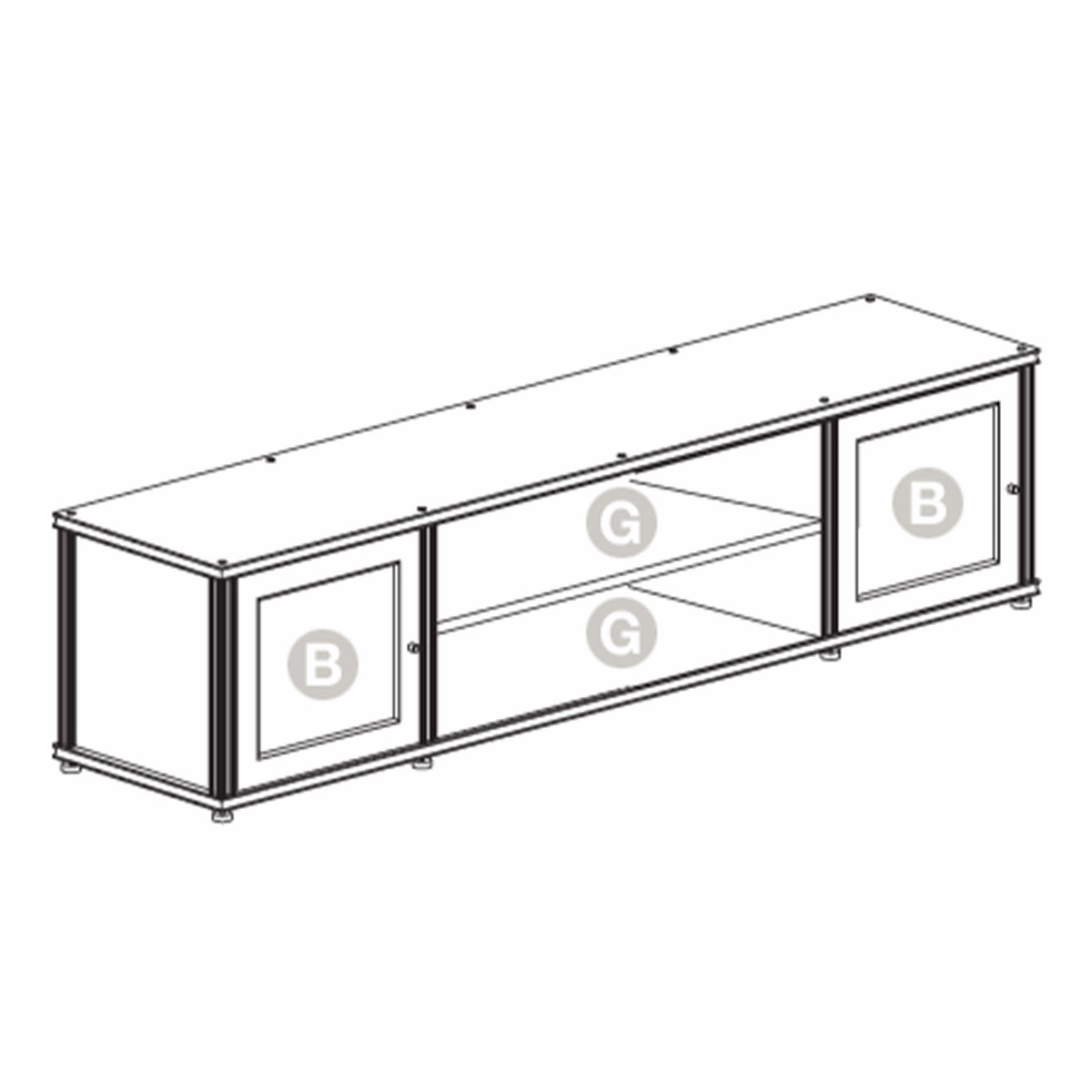 Salamander Designs Synergy 248 Quad AV Cabinet (American Cherry with Black Glass Doors & Aluminum Posts)