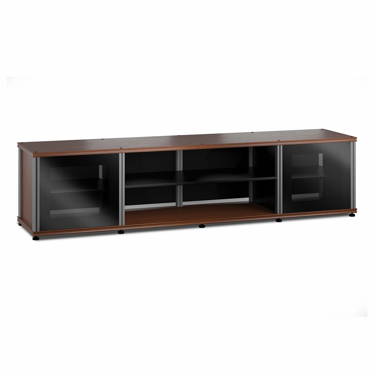 Salamander Designs Synergy 248 Quad AV Cabinet (American Cherry with Black Glass Doors & Aluminum Posts) hi-fi digital to analog converter,hi-fi lossless streamer,hi-fi Roon-ready device