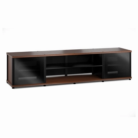 Salamander Designs Synergy 248 Quad AV Cabinet (American Cherry with Black Glass Doors & Black Posts)