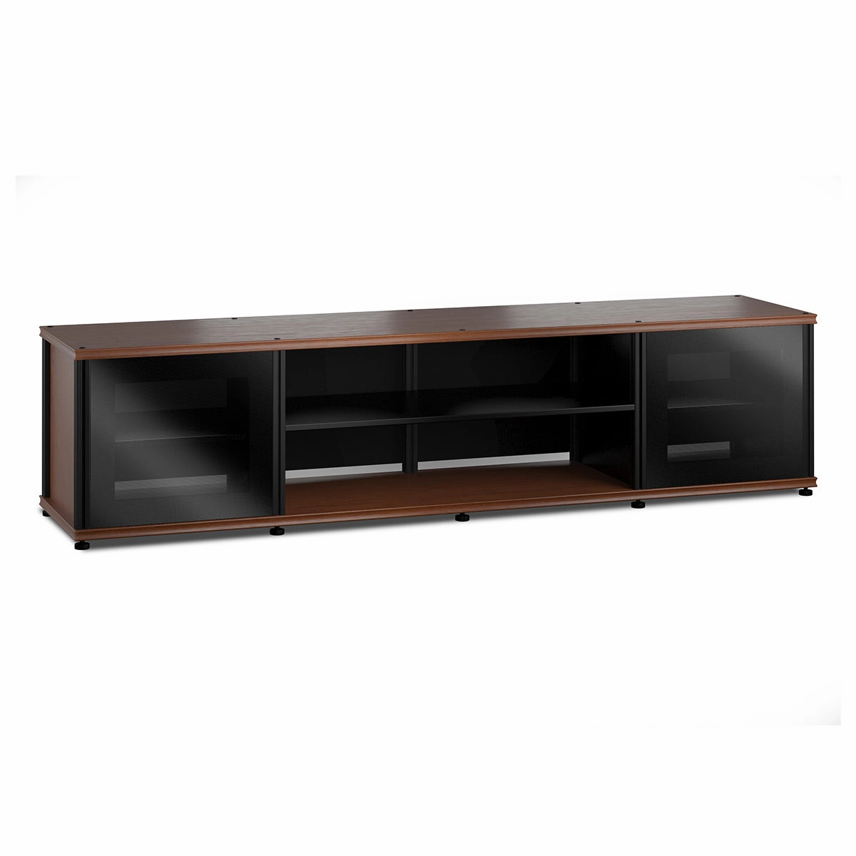 Salamander Designs Synergy 248 Quad AV Cabinet (American Cherry with Black Glass Doors & Black Posts)