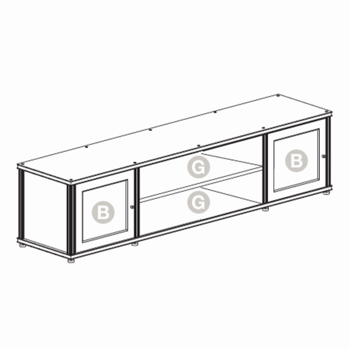 Salamander Designs Synergy 248 Quad AV Cabinet (Black Oak with Aluminum Posts)