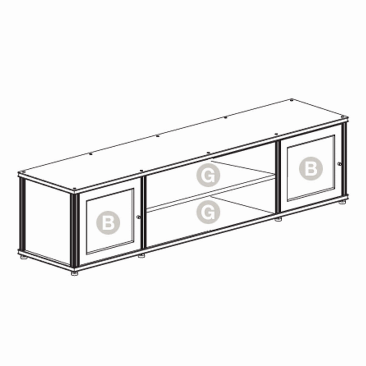Salamander Designs Synergy 248 Quad AV Cabinet (Black Oak with Aluminum Posts)