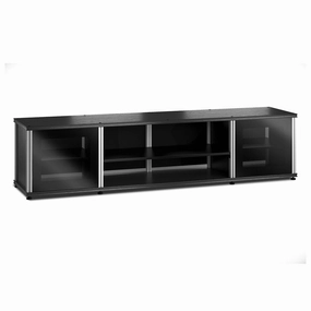 Salamander Designs Synergy 248 Quad AV Cabinet (Black Oak with Black Glass Doors & Aluminum Posts) hi-fi vibration control,hi-fi grounded cable,hi-fi stereo input selector