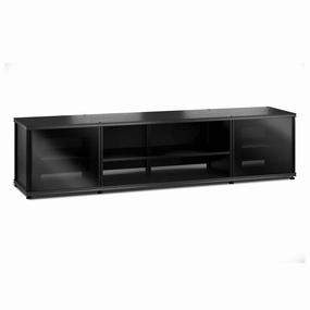 Salamander Designs Synergy 248 Quad AV Cabinet (Black Oak with Black Glass Doors & Black Posts)