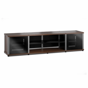 Salamander Designs Synergy 248 Quad AV Cabinet (Dark Walnut with Black Glass Doors and Aluminum Posts) hi-fi vibration control,hi-fi grounded cable,hi-fi stereo input selector