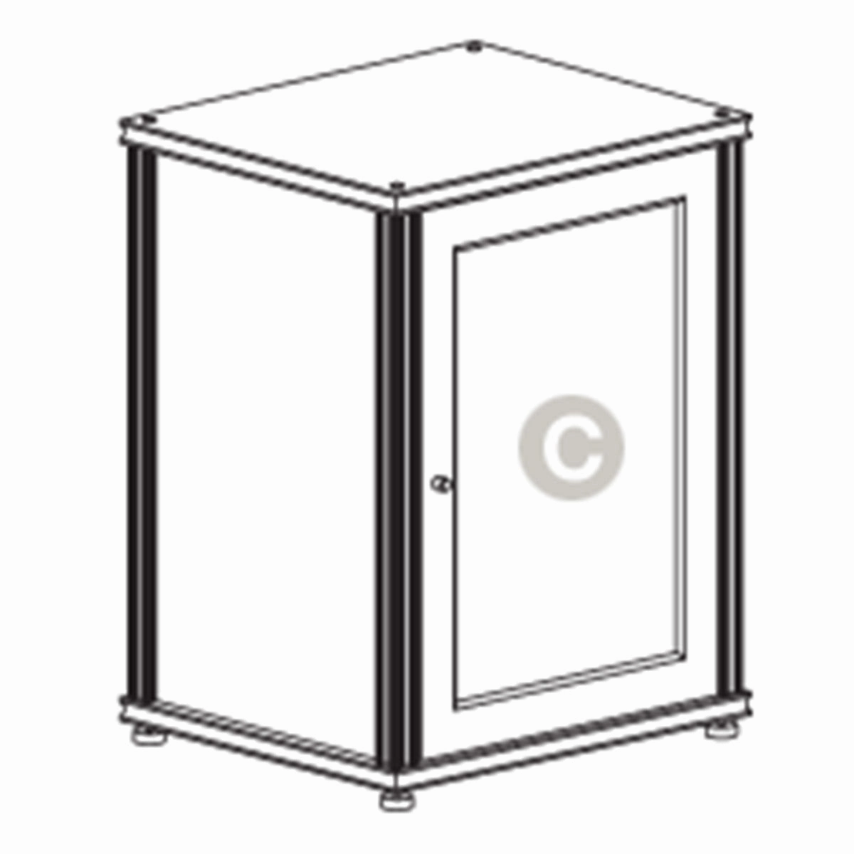 Salamander Designs Synergy 303 Single AV Cabinet (American Cherry with Aluminum Posts)