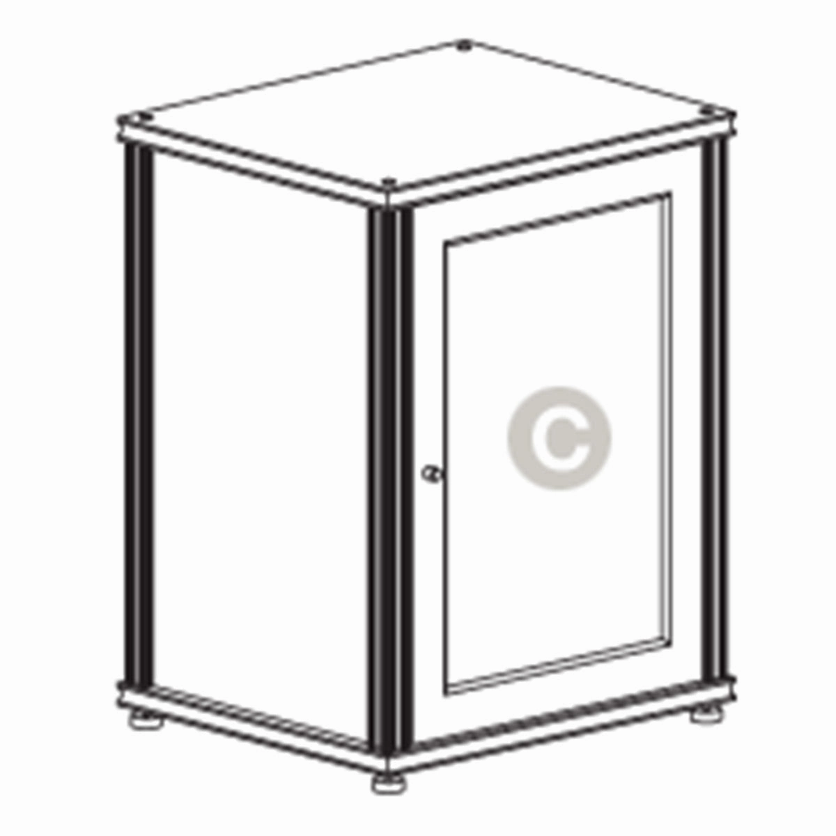 Salamander Designs Synergy 303 Single AV Cabinet (American Cherry with Black Glass & Black Posts)