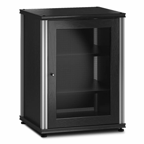 Salamander Designs Synergy 303 Single AV Cabinet (Black Oak with Aluminum Posts)