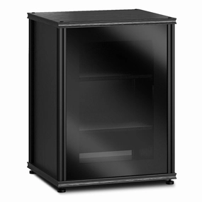 Salamander Designs Synergy 303 Single AV Cabinet (Black Oak with Black Glass & Black Posts)