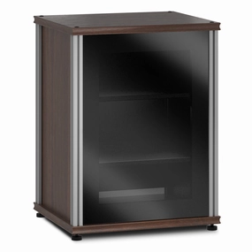 Salamander Designs Synergy 303 Single AV Cabinet (Dark Walnut with Black Glass & Aluminum Posts) hi-fi vibration control,hi-fi grounded cable,hi-fi stereo input selector