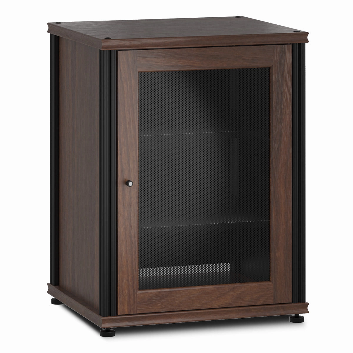 Salamander Designs Synergy 303 Single AV Cabinet (Dark Walnut with Black Posts) hi-fi digital to analog converter,hi-fi lossless streamer,hi-fi Roon-ready device