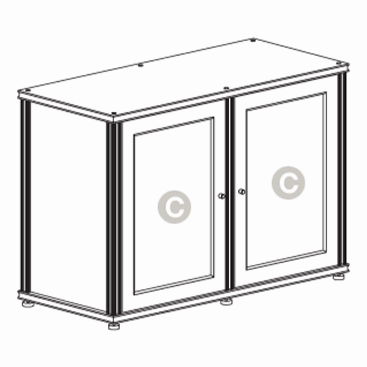 Salamander Designs Synergy 323 Twin AV Cabinet (American Cherry with Black Posts)