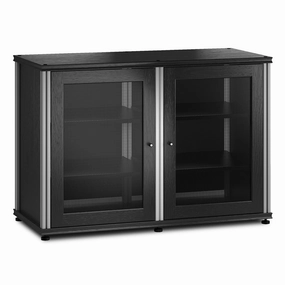 Salamander Designs Synergy 323 Twin AV Cabinet (Black Oak with Aluminum Posts)