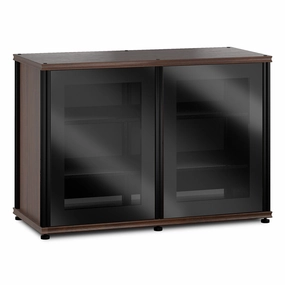 Salamander Designs Synergy 323 Twin AV Cabinet (Dark Walnut with Black Glass & Black Posts) hi-fi digital to analog converter,hi-fi lossless streamer,hi-fi Roon-ready device