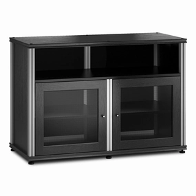 Salamander Designs Synergy 329 Twin AV Cabinet (Black Oak with Aluminum Posts)