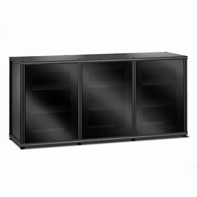 Salamander Designs Synergy 337 Triple AV Cabinet (Black Oak with Black Glass & Black Posts)