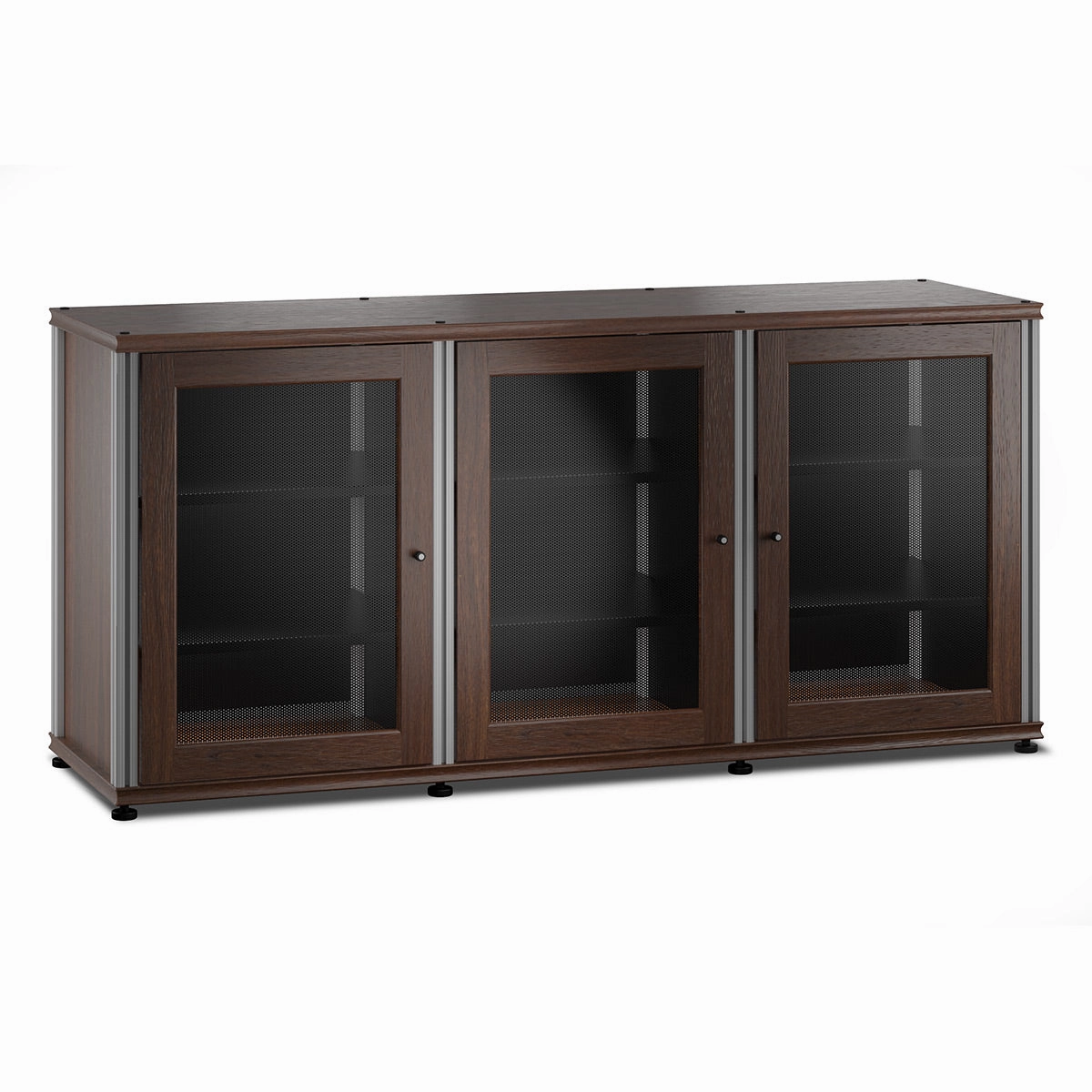 Salamander Designs Synergy 337 Triple Wide AV Cabinet (Dark Walnut with Aluminum Posts) hi-fi vibration control,hi-fi grounded cable,hi-fi stereo input selector