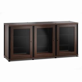 Salamander Designs Synergy 337 Triple Wide AV Cabinet (Dark Walnut with Black Posts) hi-fi vibration control,hi-fi grounded cable,hi-fi stereo input selector