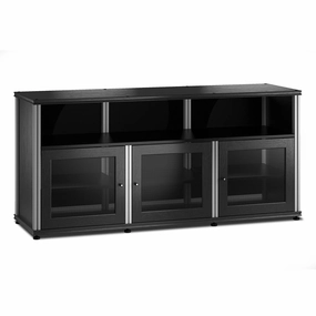 Salamander Designs Synergy 339 Triple AV Cabinet (Black Oak with Aluminum Posts)