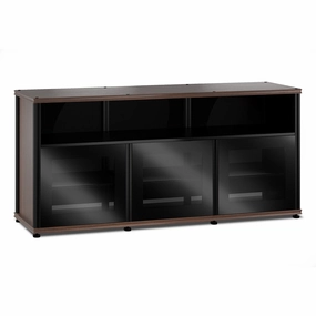Salamander Designs Synergy 339 Triple AV Cabinet (Dark Walnut with Black Glass & Black Posts) hi-fi vibration control,hi-fi grounded cable,hi-fi stereo input selector