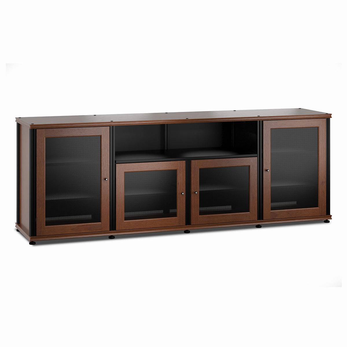 Salamander Designs Synergy 345 Quad AV Cabinet (American Cherry with Black Posts) hi-fi digital to analog converter,hi-fi lossless streamer,hi-fi Roon-ready device