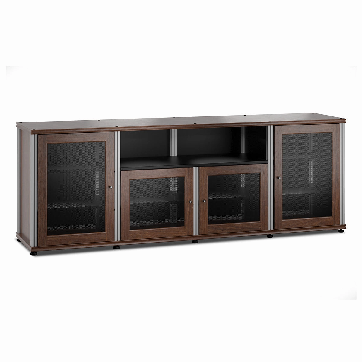Salamander Designs Synergy 345 Quad AV Cabinet (Dark Walnut with Aluminum Posts)