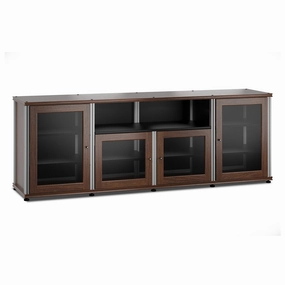 Salamander Designs Synergy 345 Quad AV Cabinet (Dark Walnut with Aluminum Posts)
