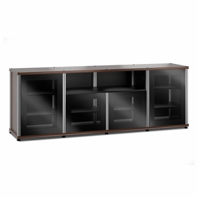 Salamander Designs Synergy 345 Quad AV Cabinet (Dark Walnut with Black Glass & Aluminum Posts) hi-fi digital to analog converter,hi-fi lossless streamer,hi-fi Roon-ready device