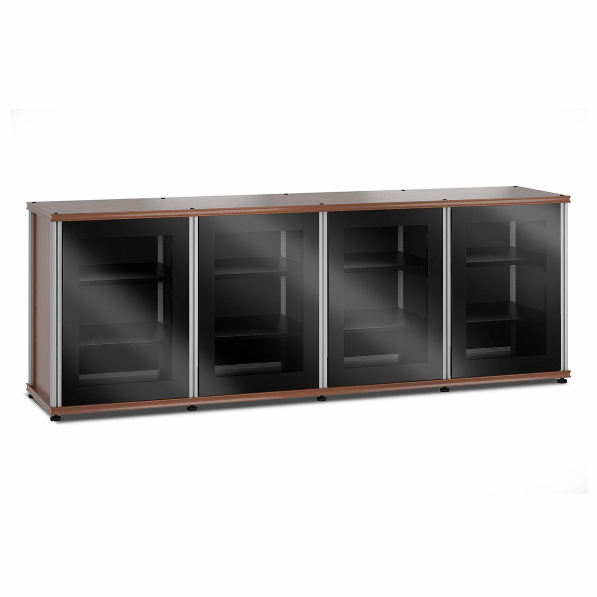 Salamander Designs Synergy 347 Quad AV Cabinet (American Cherry with Black Glass Doors & Aluminum Posts) hi-fi digital to analog converter,hi-fi lossless streamer,hi-fi Roon-ready device