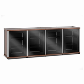 Salamander Designs Synergy 347 Quad AV Cabinet (American Cherry with Black Glass Doors & Aluminum Posts) hi-fi vibration control,hi-fi grounded cable,hi-fi stereo input selector