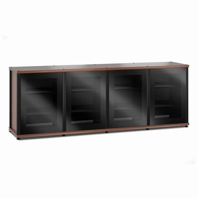 Salamander Designs Synergy 347 Quad AV Cabinet (American Cherry with Black Glass Doors & Black Posts) hi-fi vibration control,hi-fi grounded cable,hi-fi stereo input selector