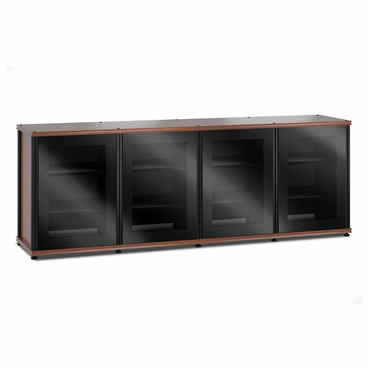 Salamander Designs Synergy 347 Quad AV Cabinet (American Cherry with Black Glass Doors & Black Posts)