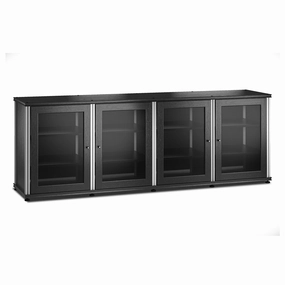 Salamander Designs Synergy 347 Quad AV Cabinet (Black Oak with Aluminum Posts) hi-fi digital to analog converter,hi-fi lossless streamer,hi-fi Roon-ready device