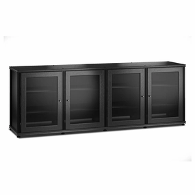 Salamander Designs Synergy 347 Quad AV Cabinet (Black Oak with Black Posts) hi-fi digital to analog converter,hi-fi lossless streamer,hi-fi Roon-ready device