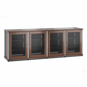 Salamander Designs Synergy 347 Quad AV Cabinet (Dark Walnut with Aluminum Posts)