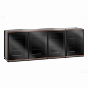 Salamander Designs Synergy 347 Quad AV Cabinet (Dark Walnut with Black Glass Doors & Black Posts) hi-fi vibration control,hi-fi grounded cable,hi-fi stereo input selector