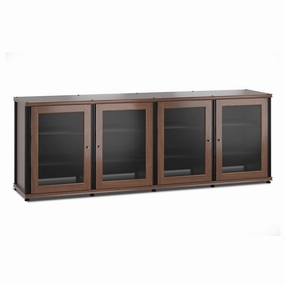 Salamander Designs Synergy 347 Quad AV Cabinet (Dark Walnut with Black Posts)