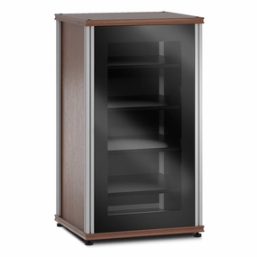Salamander Designs Synergy 402 AV Cabinet (American Cherry with Black Glass Doors & Aluminum Posts)