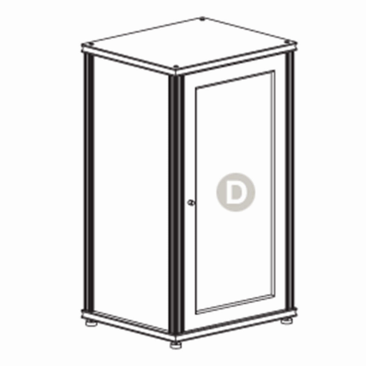 Salamander Designs Synergy 402 AV Cabinet (Black Oak with Black Glass Doors & Aluminum Posts)