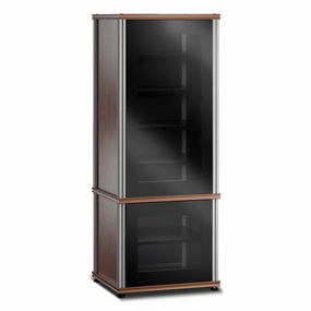 Salamander Designs Synergy 603 Single AV Cabinet (American Cherry with Black Glass Doors & Aluminum Posts) hi-fi digital to analog converter,hi-fi lossless streamer,hi-fi Roon-ready device