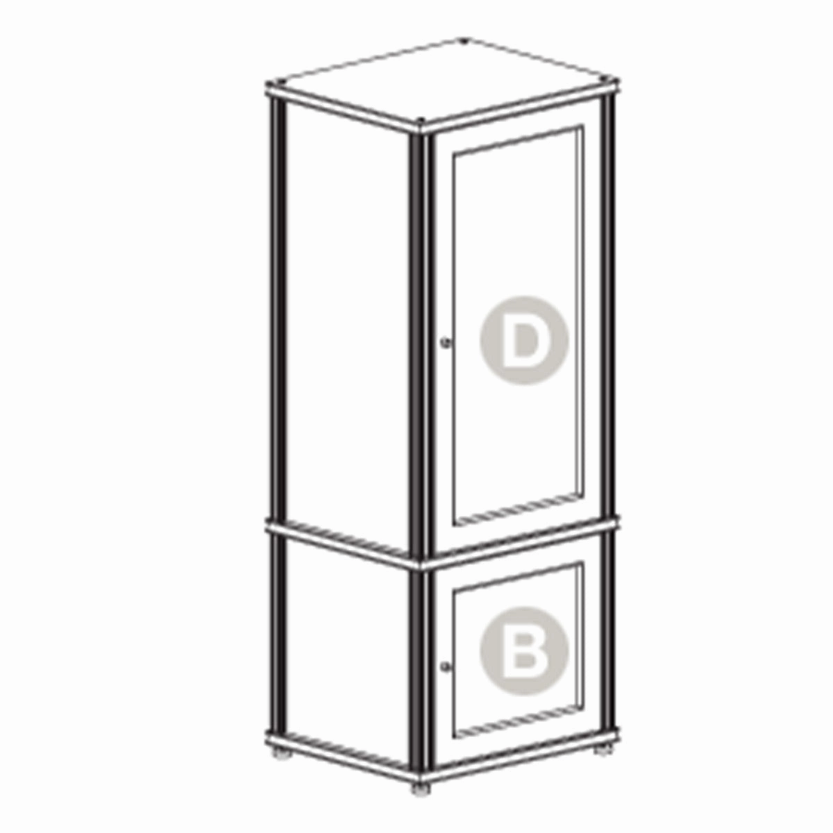 Salamander Designs Synergy 603 Single AV Cabinet (Black Oak with Aluminum Posts)