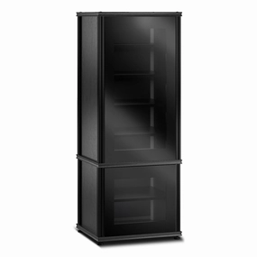 Salamander Designs Synergy 603 Single AV Cabinet (Black Oak with Black Glass & Black Posts) hi-fi vibration control,hi-fi grounded cable,hi-fi stereo input selector