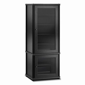 Salamander Designs Synergy 603 Single AV Cabinet (Black Oak with Black Posts)