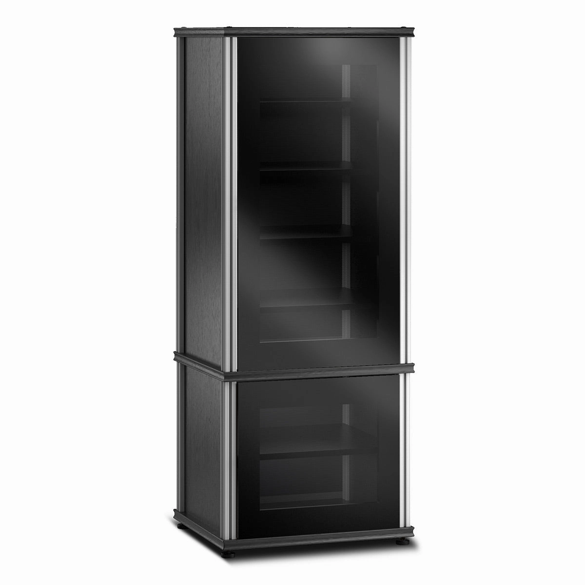 Salamander Designs Synergy 603 Single AV Cabinet (BlackOak with Black Glass & Aluminum Posts) hi-fi vibration control,hi-fi grounded cable,hi-fi stereo input selector