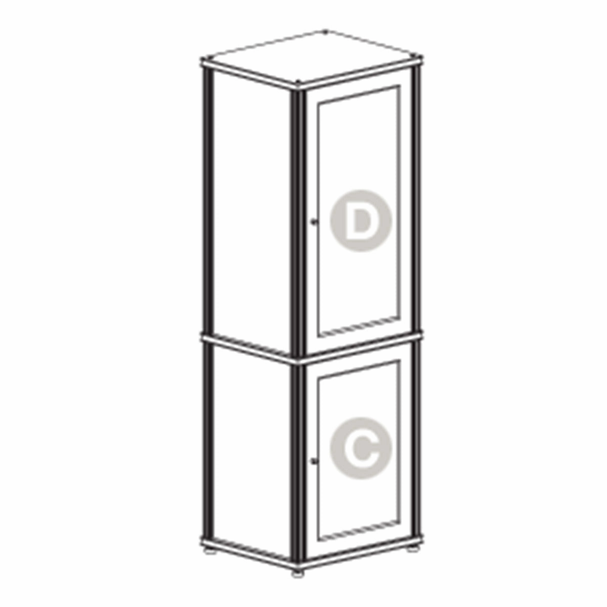 Salamander Designs Synergy 703 AV Cabinet (Black Oak with Aluminum Posts)