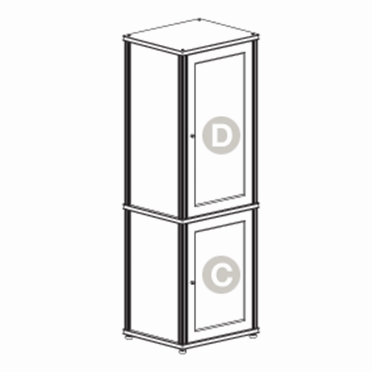 Salamander Designs Synergy 703 AV Cabinet (Dark Walnut with Black Glass Doors & Black Posts)
