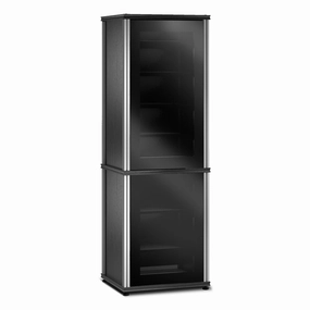 Salamander Designs Synergy 703 Single AV Cabinet (Black Oak with Black Glass Doors & Aluminum Posts) hi-fi digital to analog converter,hi-fi lossless streamer,hi-fi Roon-ready device