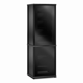 Salamander Designs Synergy 703 Single AV Cabinet (Black Oak with Black Glass Doors & Black Posts)