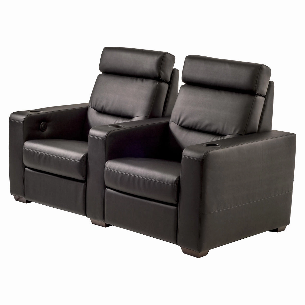 Salamander Designs TC3 AV Basics 2-Seat Straight Motorized Recliner Home Theater Seating (Black Bonded Leather)